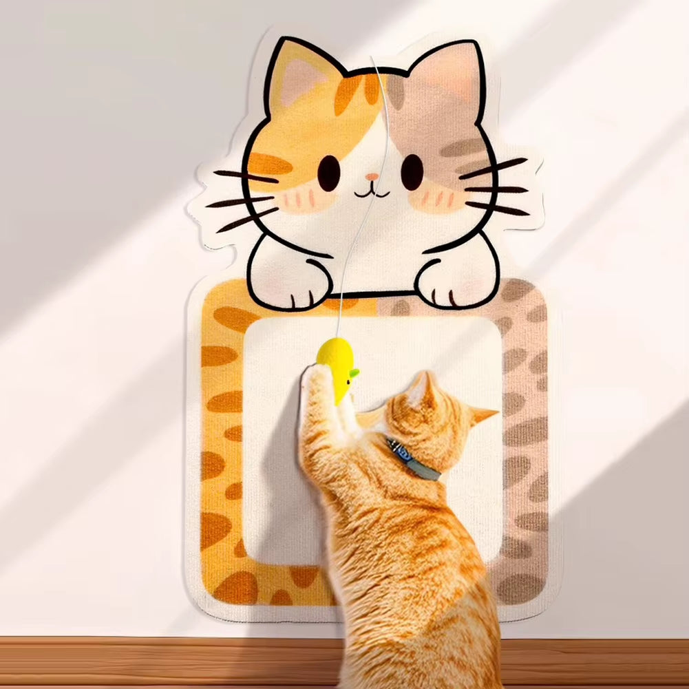 Self-Adhesive Wall-Mounted Cat Scratching Mat - Felt Cat Scratch Pad and Toy for Cats