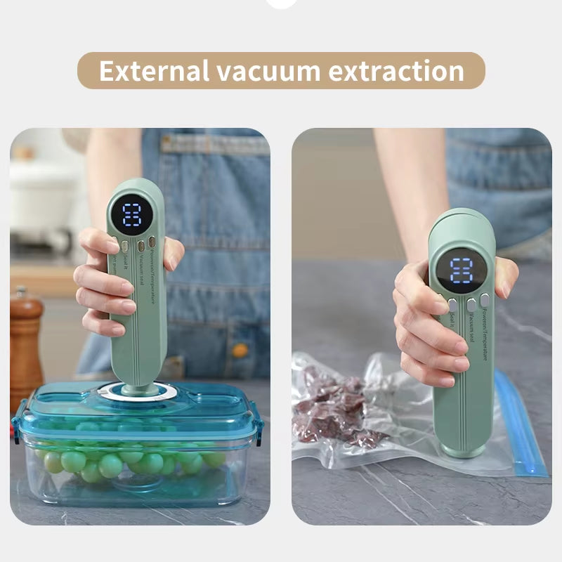 Compact Wireless Automatic Vacuum Sealing Device for Home Food Preservation