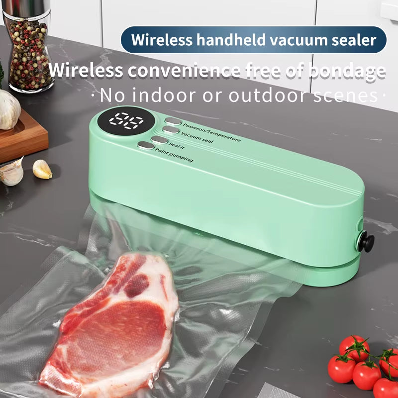 Compact Wireless Automatic Vacuum Sealing Device for Home Food Preservation