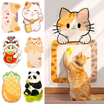 Self-Adhesive Wall-Mounted Cat Scratching Mat - Felt Cat Scratch Pad and Toy for Cats