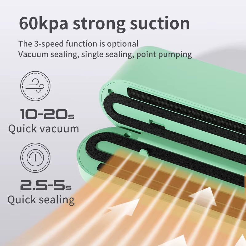 Compact Wireless Automatic Vacuum Sealing Device for Home Food Preservation