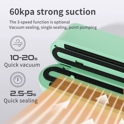 Compact Wireless Automatic Vacuum Sealing Device for Home Food Preservation